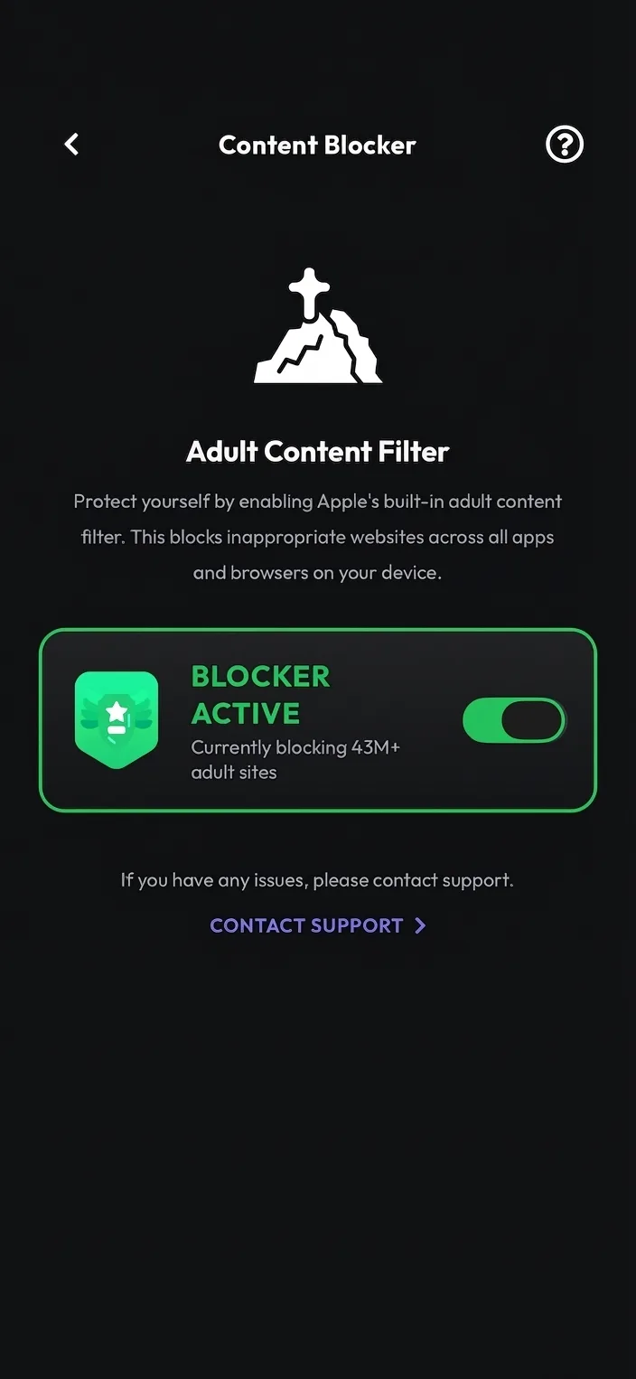 Unchaind content blocker filtering explicit websites and apps